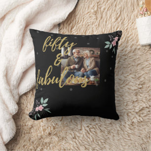 fifty and fabulous throw pillow