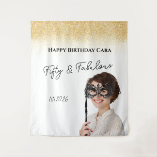 Fifty Birthday custom photo Tapestry