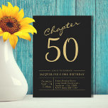 Fifty Black Gold 50th Birthday Party Invitation<br><div class="desc">Celebrate your loved one’s big 5-0 with a personalized 50th birthday party invitation. Our black and gold script invites feature a sophisticated yet glamourous look, perfect for the occasion. Customize the text to fit your occasion, and you’ll be ready to send out these beautiful party invites in no time. Your...</div>