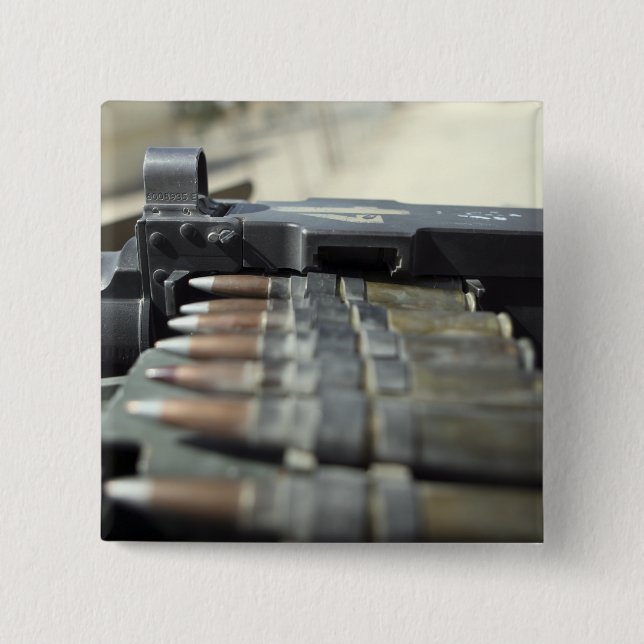 Fifty-calibre machine gun rounds 2 inch square button (Front)