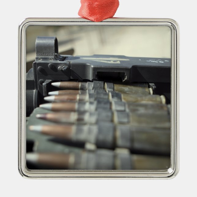Fifty-calibre machine gun rounds metal ornament (Front)