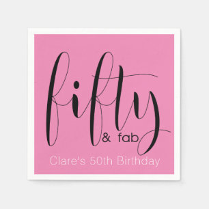 Fifty & Fab Birthday Napkin