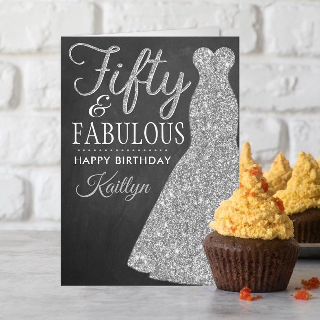 Fifty & Fabulous 50th Birthday Card (Creator Uploaded)