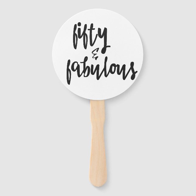 Fifty & Fabulous - 50th Birthday Hand Fan (Front)