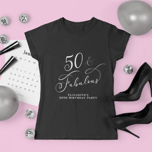 Fifty Fabulous 50th Birthday Party Black T-Shirt
