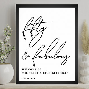 Fifty Fabulous 50th Birthday Party Welcome Sign