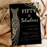 Fifty & Fabulous Elegant Gold Dress 50th Birthday<br><div class="desc">Fifty & Fabulous Vintage Dress Gold 50th Birthday Foil Invitation
See other invitations in our Niche and Nest Store</div>