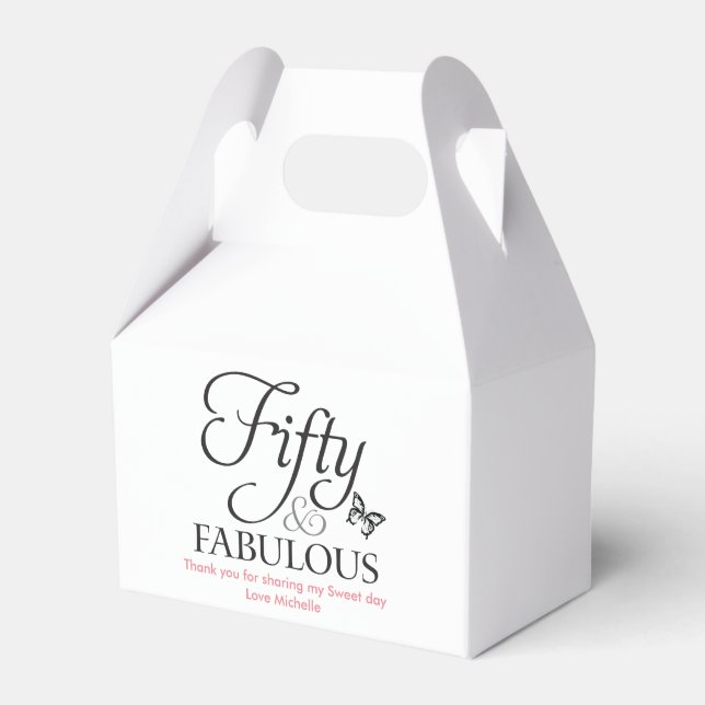 Fifty & fabulous Favour Birthday box (Front Side)
