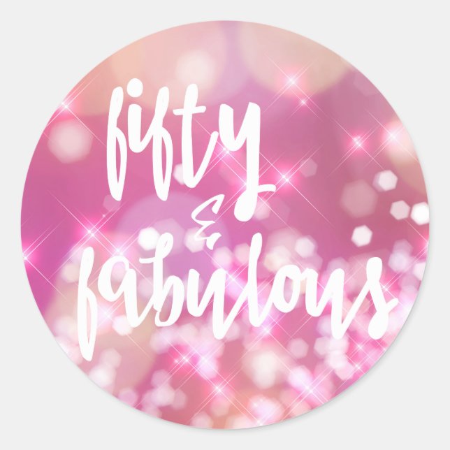 Fifty & Fabulous - Glam 50th Birthday Stickers (Front)