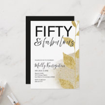 Fifty & Fabulous Gold Botanical Birthday Party