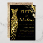 Fifty & Fabulous Gold Foil Dress 50th Birthday<br><div class="desc">Fifty & Fabulous Gold Foil Dress 50th Birthday Foil Invitation
See other invitations in our Niche and Nest Store</div>