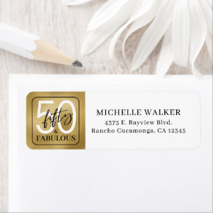 Fifty & Fabulous Gold Script 50th Birthday