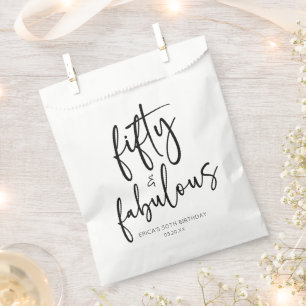 Fifty & Fabulous Minimalist 50th Birthday Party Favour Bag