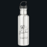 Fifty Fabulous Personalized 50th Birthday 710 Ml Water Bottle<br><div class="desc">A fun and stylish water bottle for her fiftieth birthday featuring "50 & Fabulous" in an elegant calligraphy script. Personalize with her name.</div>