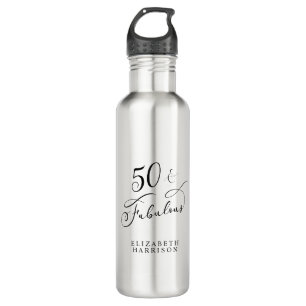 Fifty Fabulous Personalized 50th Birthday 710 Ml Water Bottle
