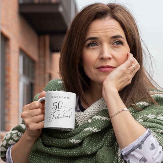 Fifty Fabulous Personalized 50th Birthday Coffee Mug (Creator Uploaded)