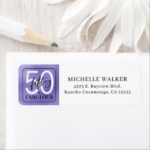 Fifty & Fabulous Purple Script 50th Birthday