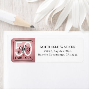 Fifty & Fabulous Rose Gold Script 50th Birthday