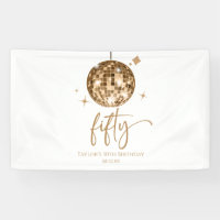 Fifty Gold Disco Ball 50th Birthday Party