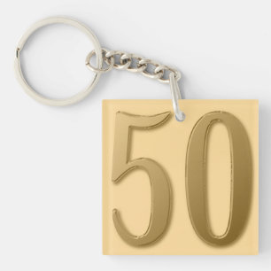 Fifty is Golden Keychain