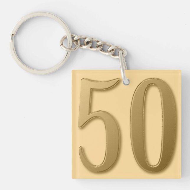Fifty is Golden Keychain (Front)