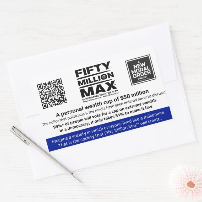 Fifty Million Max™ 4 Rectangular Stickers (2) (Envelope)