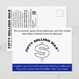Fifty Million Max™ Information Postcard (Dollar 1)