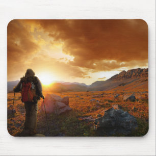Fifty Mountain Sunset - Glacier National Park Mouse Pad