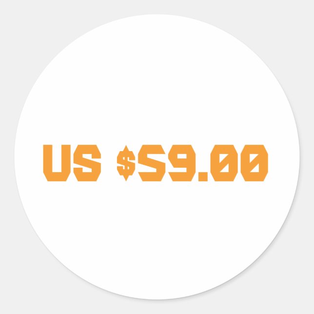 Fifty nine dollars classic round sticker (Front)