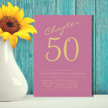 Fifty Pink Gold 50th Birthday Party Invitation<br><div class="desc">Celebrate your loved one’s big 5-0 with a personalized 50th birthday party invitation. Our pink and gold script invites feature a sophisticated yet glamourous look, perfect for the occasion. Customize the text to fit your occasion, and you’ll be ready to send out these beautiful party invites in no time. Your...</div>