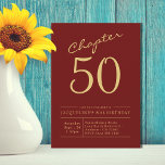 Fifty Red Gold 50th Birthday Party Invitation<br><div class="desc">Celebrate your 50th birthday in style with this custom red and gold invitation from Zazzle. The script font captures the momentous occasion, while the red and gold colour scheme gives it a touch of elegance. Make this invitation extra special with your choice of text and photos, and get ready to...</div>
