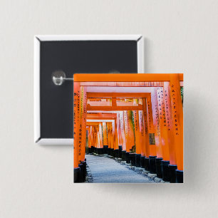 Fifty shades of orange - Senbon Torii, Kyoto 2 Inch Square Button