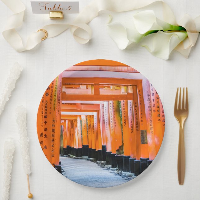 Fifty shades of orange - Senbon Torii, Kyoto Paper Plate (Wedding)