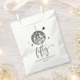 Fifty Silver Disco Ball 50th Birthday Party Favour Bag