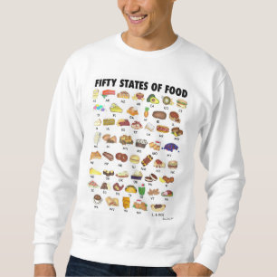 FIFTY STATES OF FOOD United States America USA Art Sweatshirt