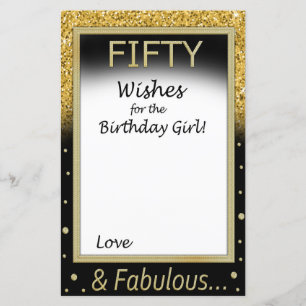 Fifty Wishes for the birthday girl
