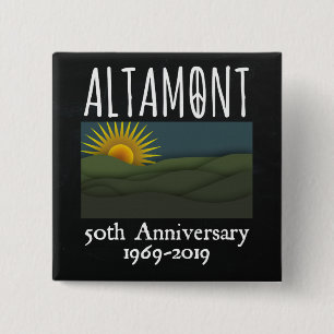 Fifty Years Altamont Speedway Free Concert 1969 2 Inch Square Button