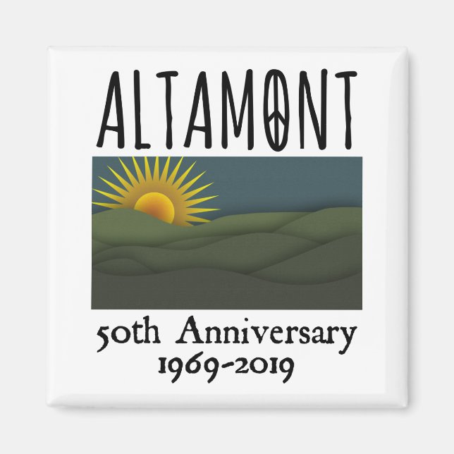 Fifty Years Altamont Speedway Free Concert 1969 Magnet (Front)