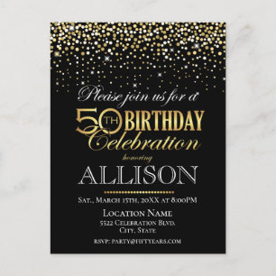 Fifty years birthday celebration postcard