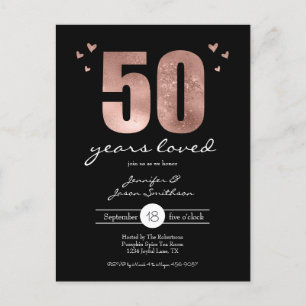 Fifty Years Loved Wedding Anniversary Invitation Postcard