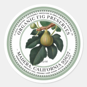 Fig Conserve Jelly Étiquette Vintage 1930 Vert