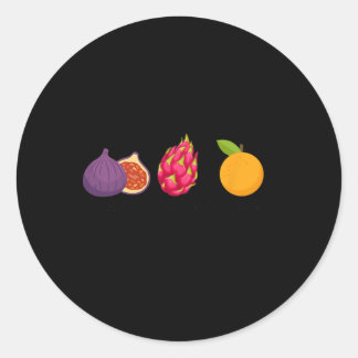 Fig Dragon Fruit Tangerine Fruit Subtle Anti Trump Classic Round Sticker