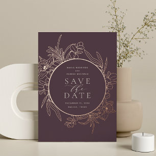Fig   Floral Foil Save the Date Card
