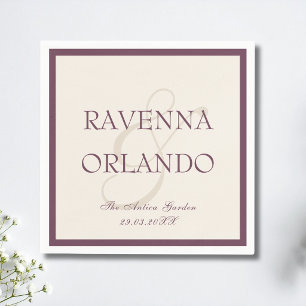 Fig Ivory Old Money Timeless Glam Wedding Napkin