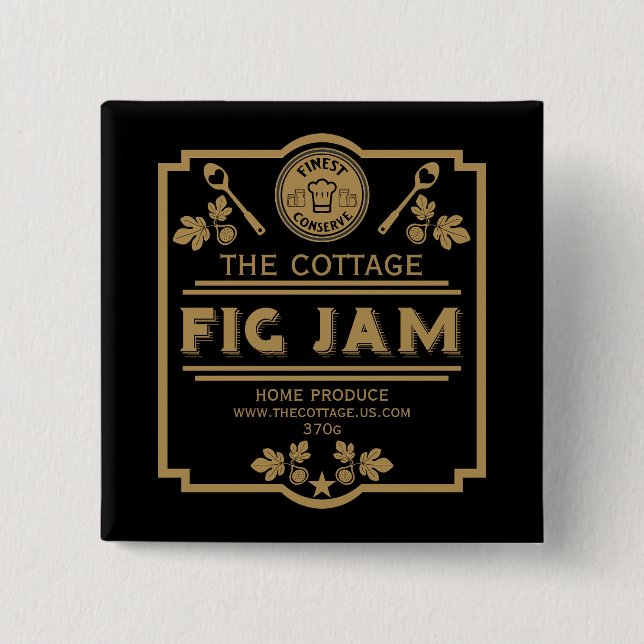 Fig Jam Seller 2 Inch Square Button (Front)