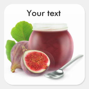 Fig jam square sticker