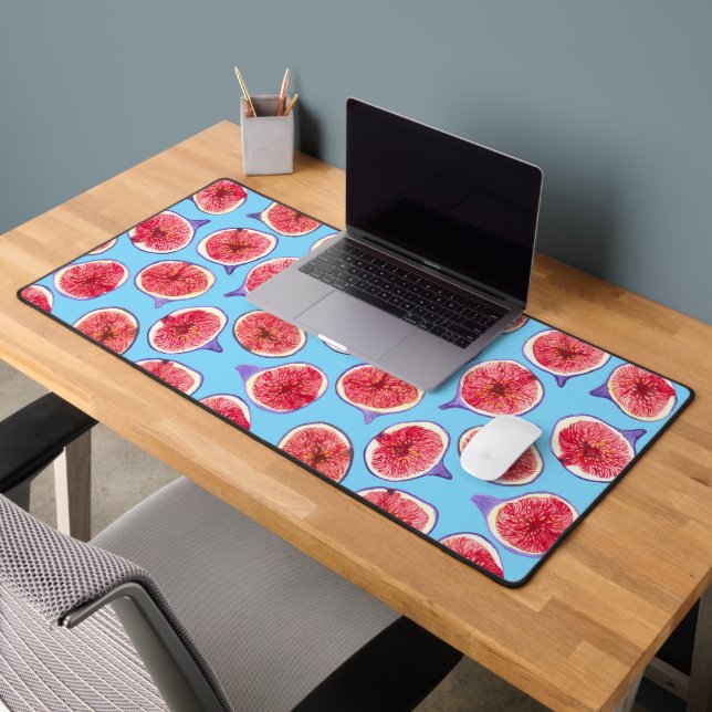 Fig slices watercolor pattern desk mat (Office 2)