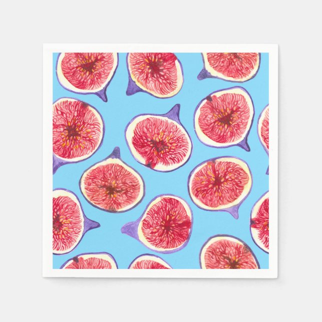 Fig slices watercolor pattern napkin (Front)