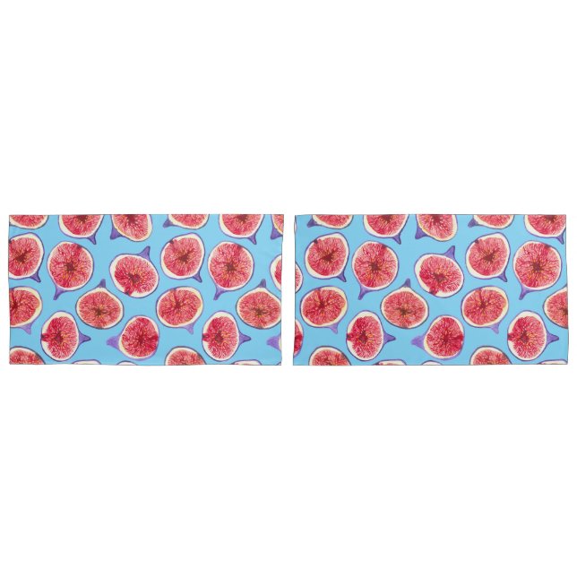 Fig slices watercolor pattern pillowcase (Front-Set)
