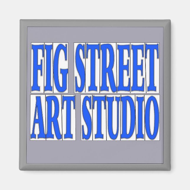 Fig Street Studio Blue Letter Tiles Magnet (Front)